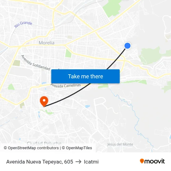 Avenida Nueva Tepeyac, 605 to Icatmi map