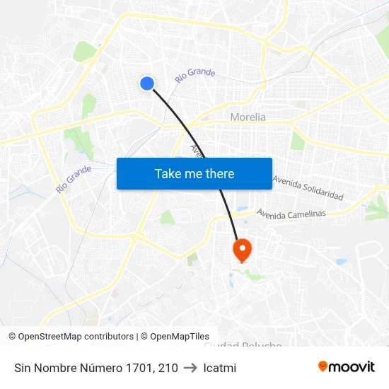 Sin Nombre Número 1701, 210 to Icatmi map