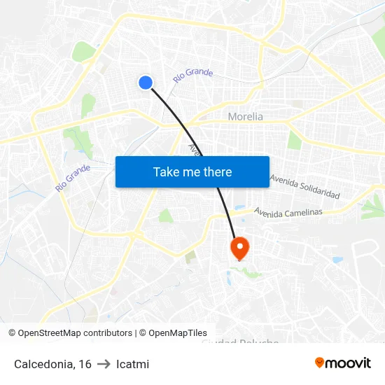 Calcedonia, 16 to Icatmi map