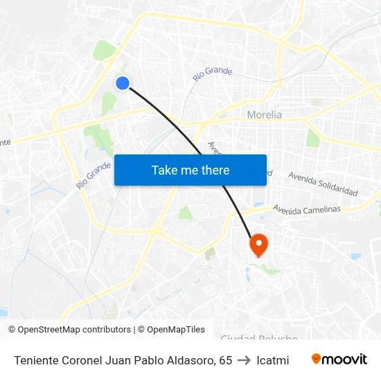 Teniente Coronel Juan Pablo Aldasoro, 65 to Icatmi map
