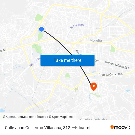 Calle Juan Guillermo Villasana, 312 to Icatmi map