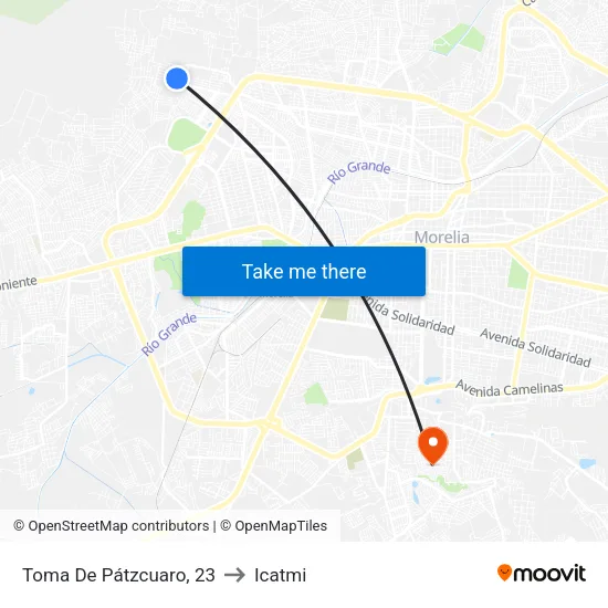 Toma De Pátzcuaro, 23 to Icatmi map