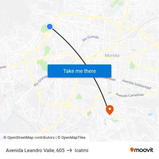 Avenida Leandro Valle, 605 to Icatmi map