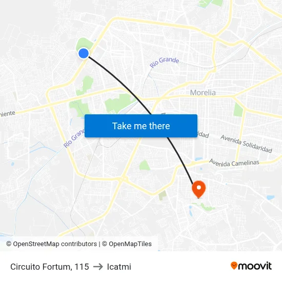 Circuito Fortum, 115 to Icatmi map