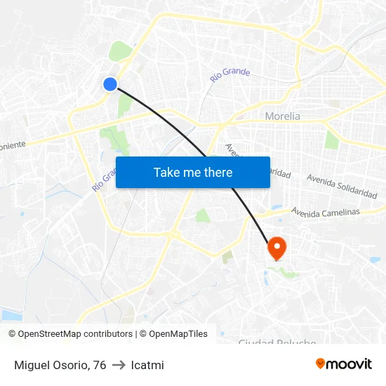 Miguel Osorio, 76 to Icatmi map