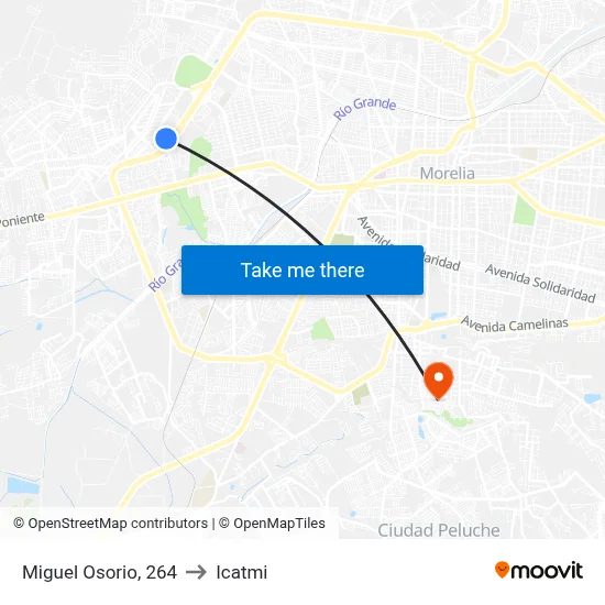 Miguel Osorio, 264 to Icatmi map