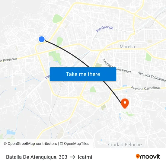 Batalla De Atenquique, 303 to Icatmi map