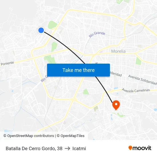 Batalla De Cerro Gordo, 38 to Icatmi map
