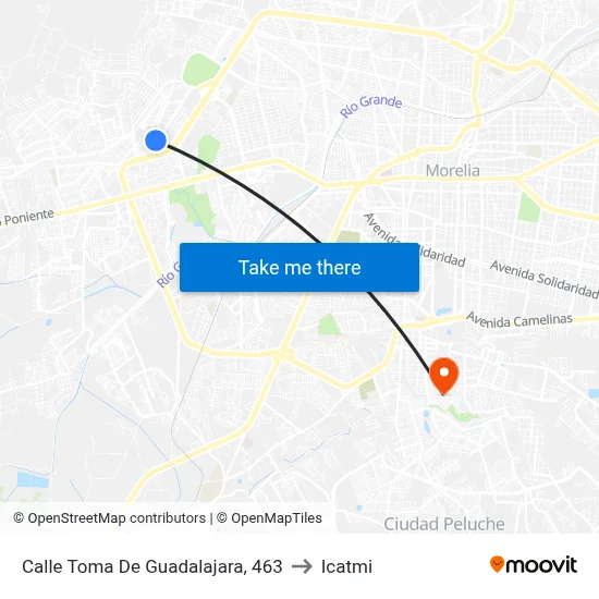 Calle Toma De Guadalajara, 463 to Icatmi map