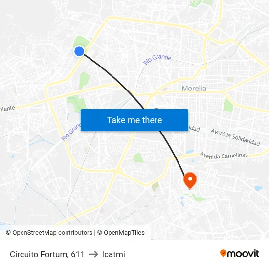 Circuito Fortum, 611 to Icatmi map