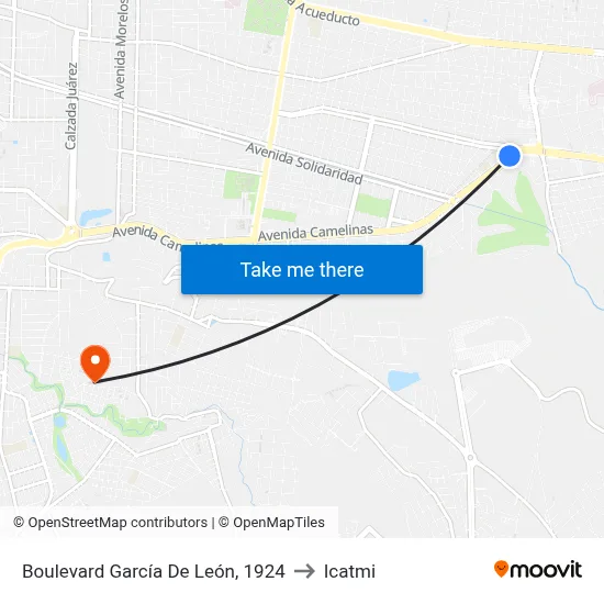 Boulevard García De León, 1924 to Icatmi map