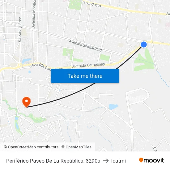 Periférico Paseo De La República, 3290a to Icatmi map