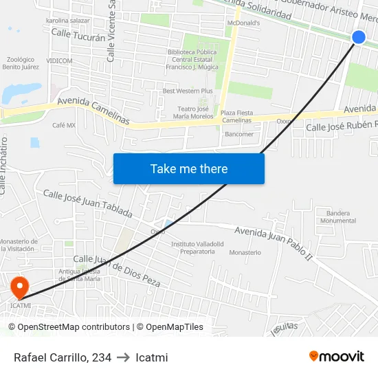 Rafael Carrillo, 234 to Icatmi map