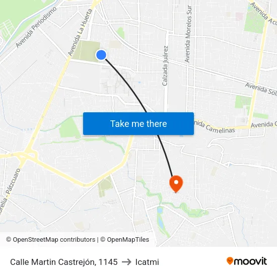Calle Martin Castrejón, 1145 to Icatmi map
