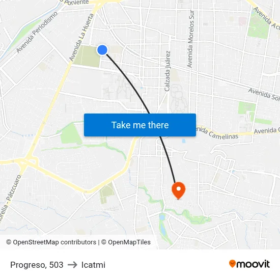 Progreso, 503 to Icatmi map