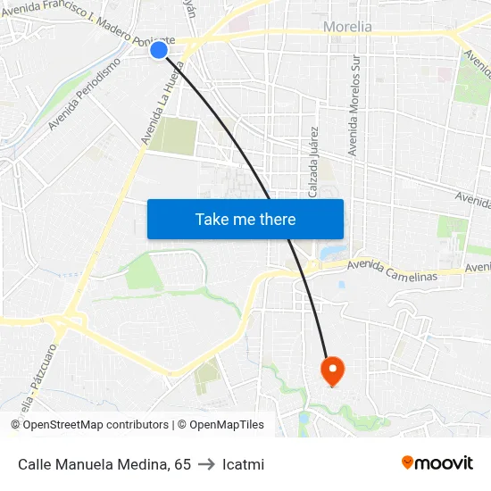 Calle Manuela Medina, 65 to Icatmi map