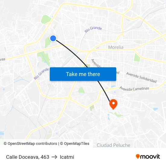 Calle Doceava, 463 to Icatmi map
