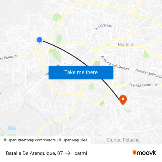 Batalla De Atenquique, 87 to Icatmi map