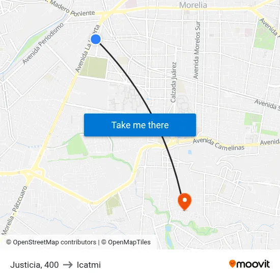 Justicia, 400 to Icatmi map