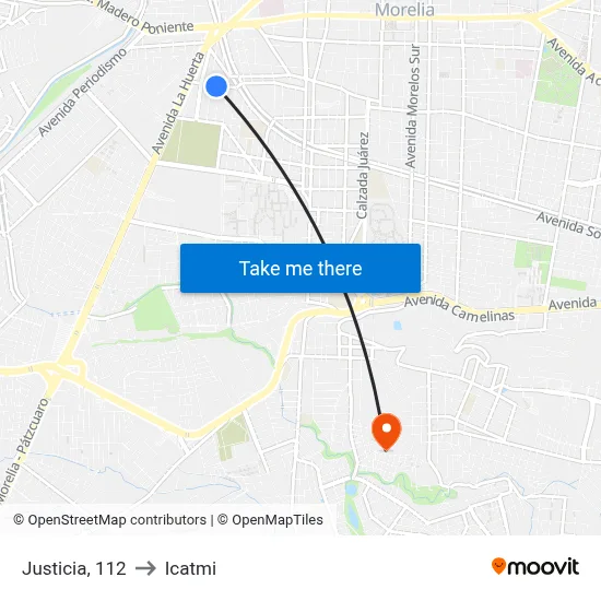 Justicia, 112 to Icatmi map