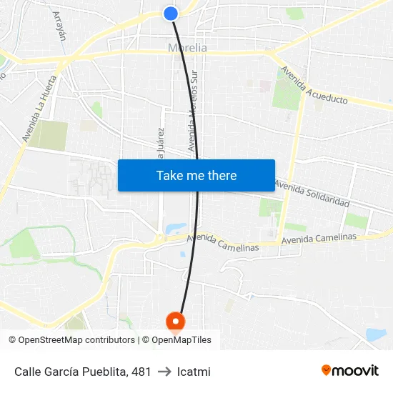 Calle García Pueblita, 481 to Icatmi map