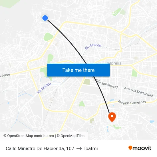 Calle Ministro De Hacienda, 107 to Icatmi map