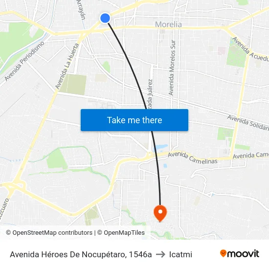 Avenida Héroes De Nocupétaro, 1546a to Icatmi map