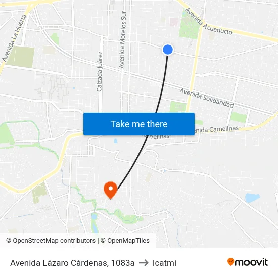 Avenida Lázaro Cárdenas, 1083a to Icatmi map