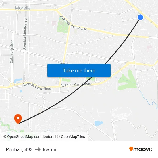 Peribán, 493 to Icatmi map