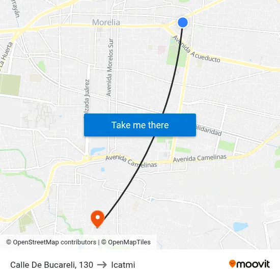 Calle De Bucareli, 130 to Icatmi map