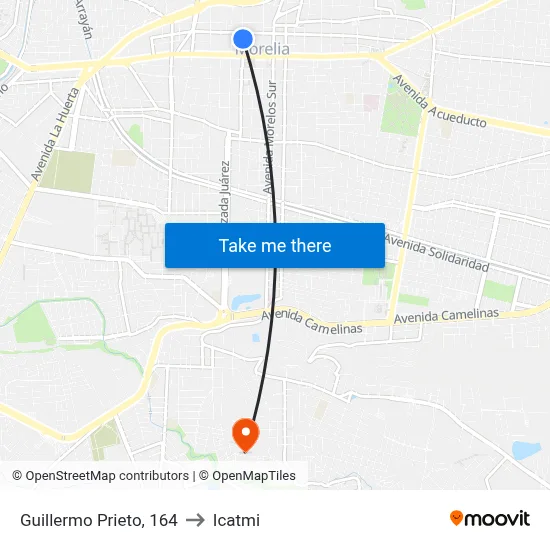 Guillermo Prieto, 164 to Icatmi map