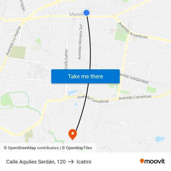 Calle Aquiles Serdán, 120 to Icatmi map