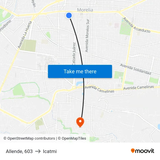 Allende, 603 to Icatmi map