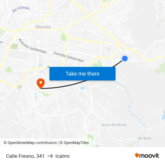 Calle Fresno, 341 to Icatmi map