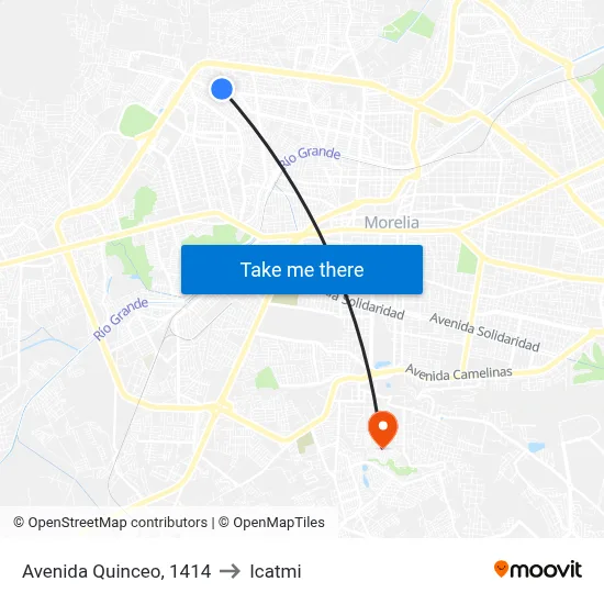 Avenida Quinceo, 1414 to Icatmi map