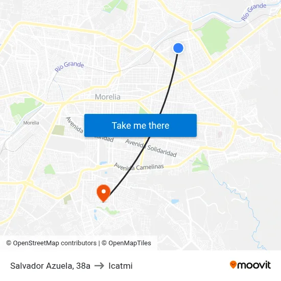 Salvador Azuela, 38a to Icatmi map