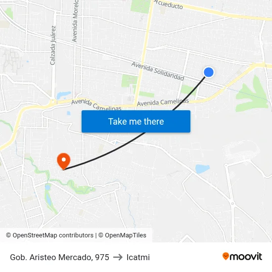Gob. Aristeo Mercado, 975 to Icatmi map