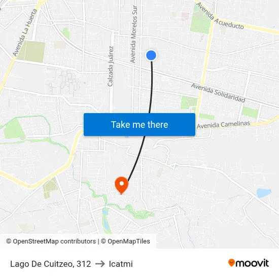Lago De Cuitzeo, 312 to Icatmi map