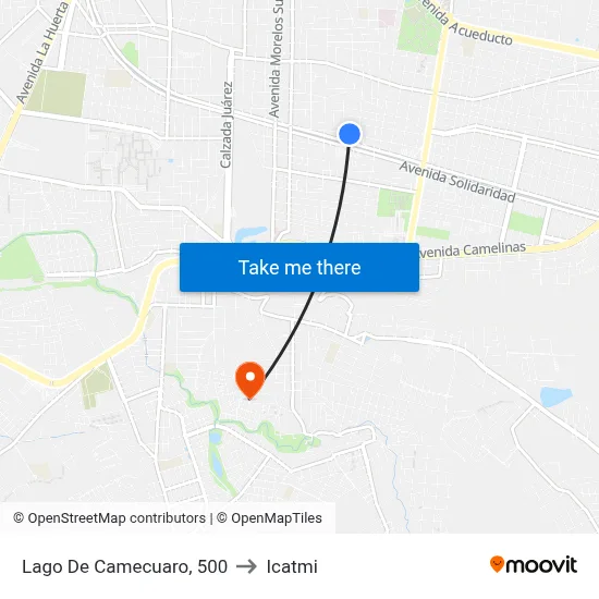 Lago De Camecuaro, 500 to Icatmi map