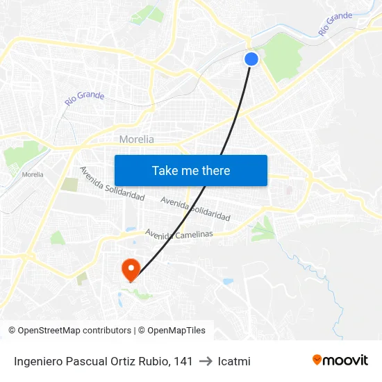 Ingeniero Pascual Ortiz Rubio, 141 to Icatmi map
