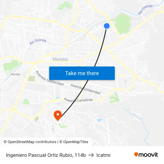 Ingeniero Pascual Ortiz Rubio, 114b to Icatmi map