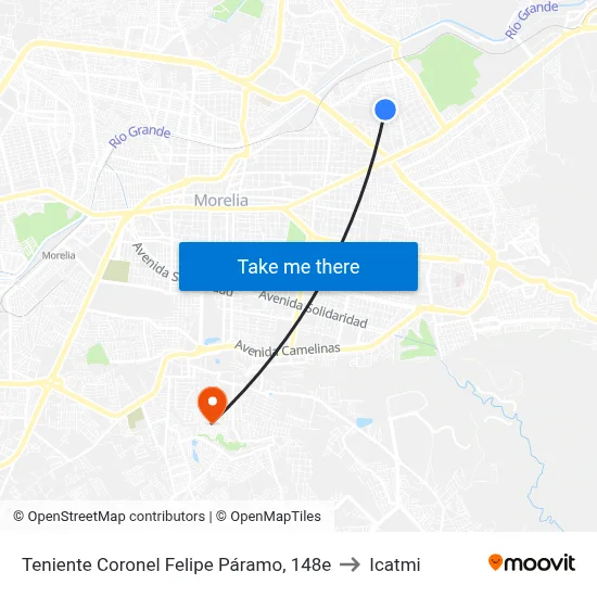 Teniente Coronel Felipe Páramo, 148e to Icatmi map