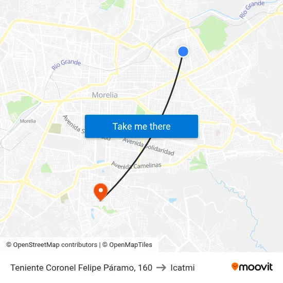 Teniente Coronel Felipe Páramo, 160 to Icatmi map