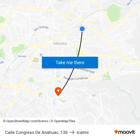 Calle Congreso De Anáhuac, 136 to Icatmi map