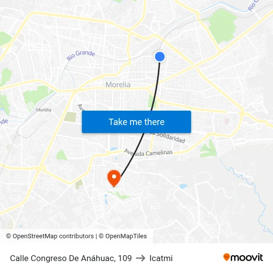 Calle Congreso De Anáhuac, 109 to Icatmi map