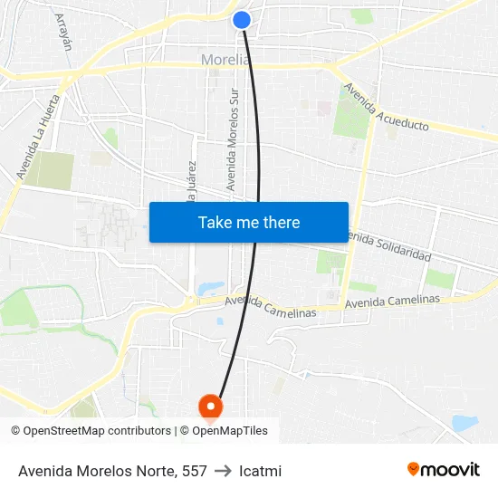 Avenida Morelos Norte, 557 to Icatmi map