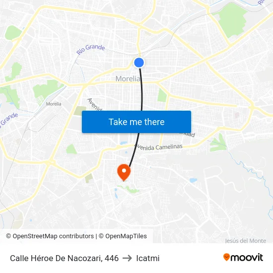 Calle Héroe De Nacozari, 446 to Icatmi map