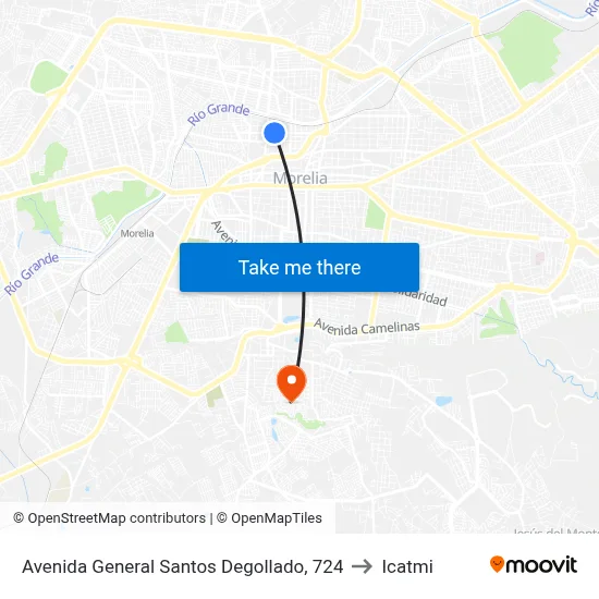 Avenida General Santos Degollado, 724 to Icatmi map