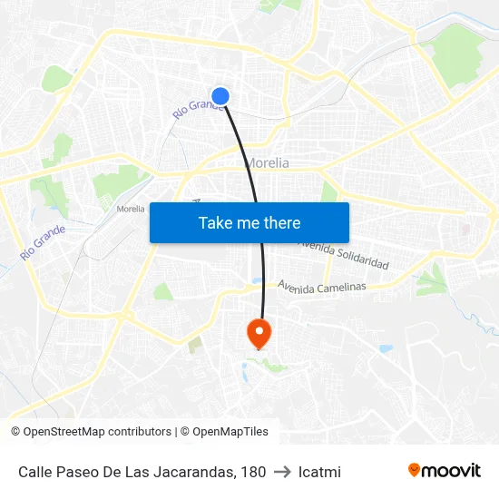 Calle Paseo De Las Jacarandas, 180 to Icatmi map