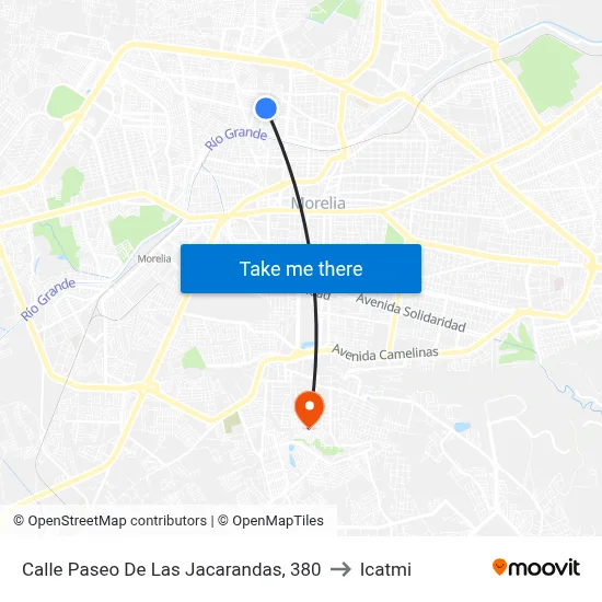 Calle Paseo De Las Jacarandas, 380 to Icatmi map